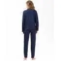100% cotton interlock buttoned pyjamas HOLLY 606 navy blue