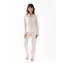 100% cotton interlock buttoned pyjamas HOLLY 606 ecru