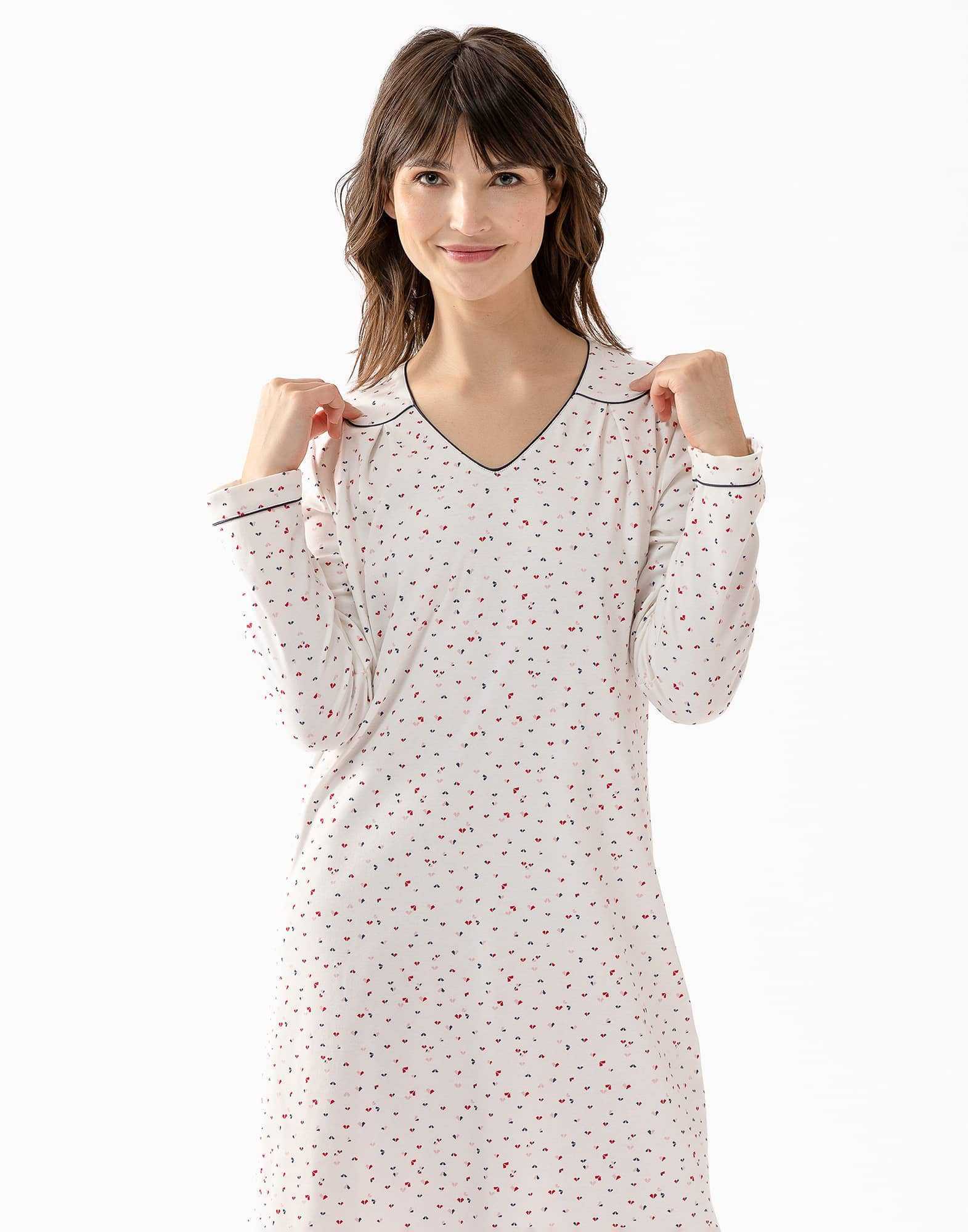 100 cotton interlock nightdress HOLLY 601 ecru Lingerie le Chat