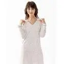 100% cotton interlock nightdress HOLLY 601 ecru | Lingerie le Chat