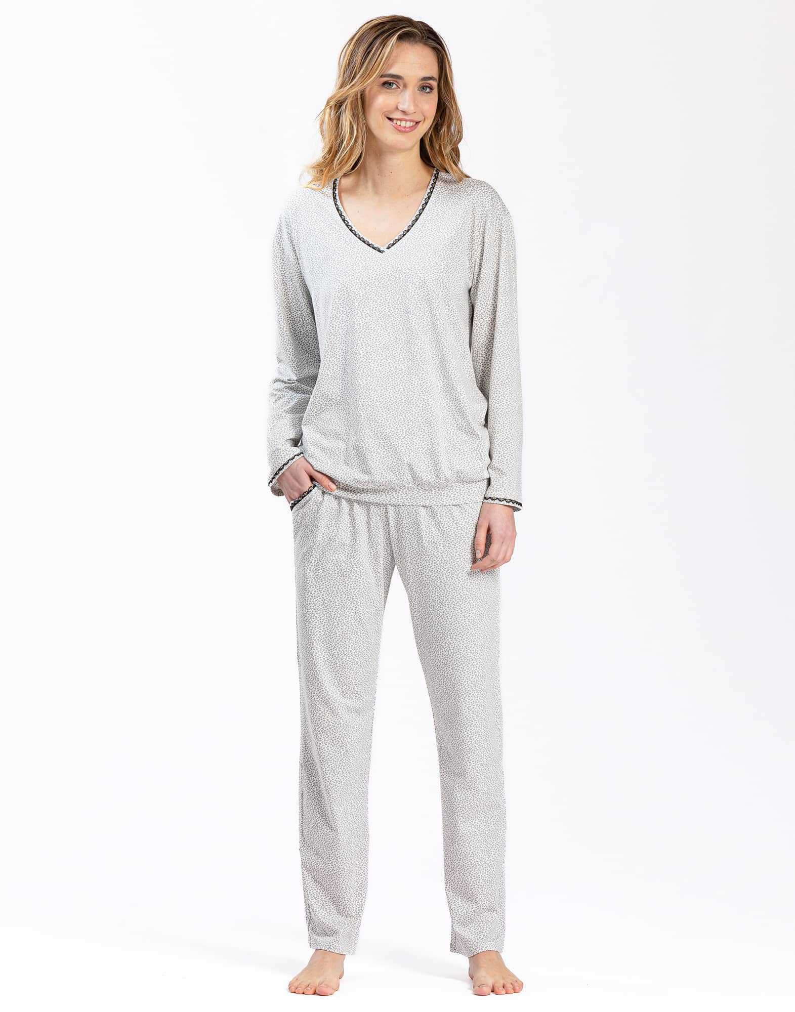 Jersey fabric pyjamas FOREVER 602 grey| Lingerie le Chat