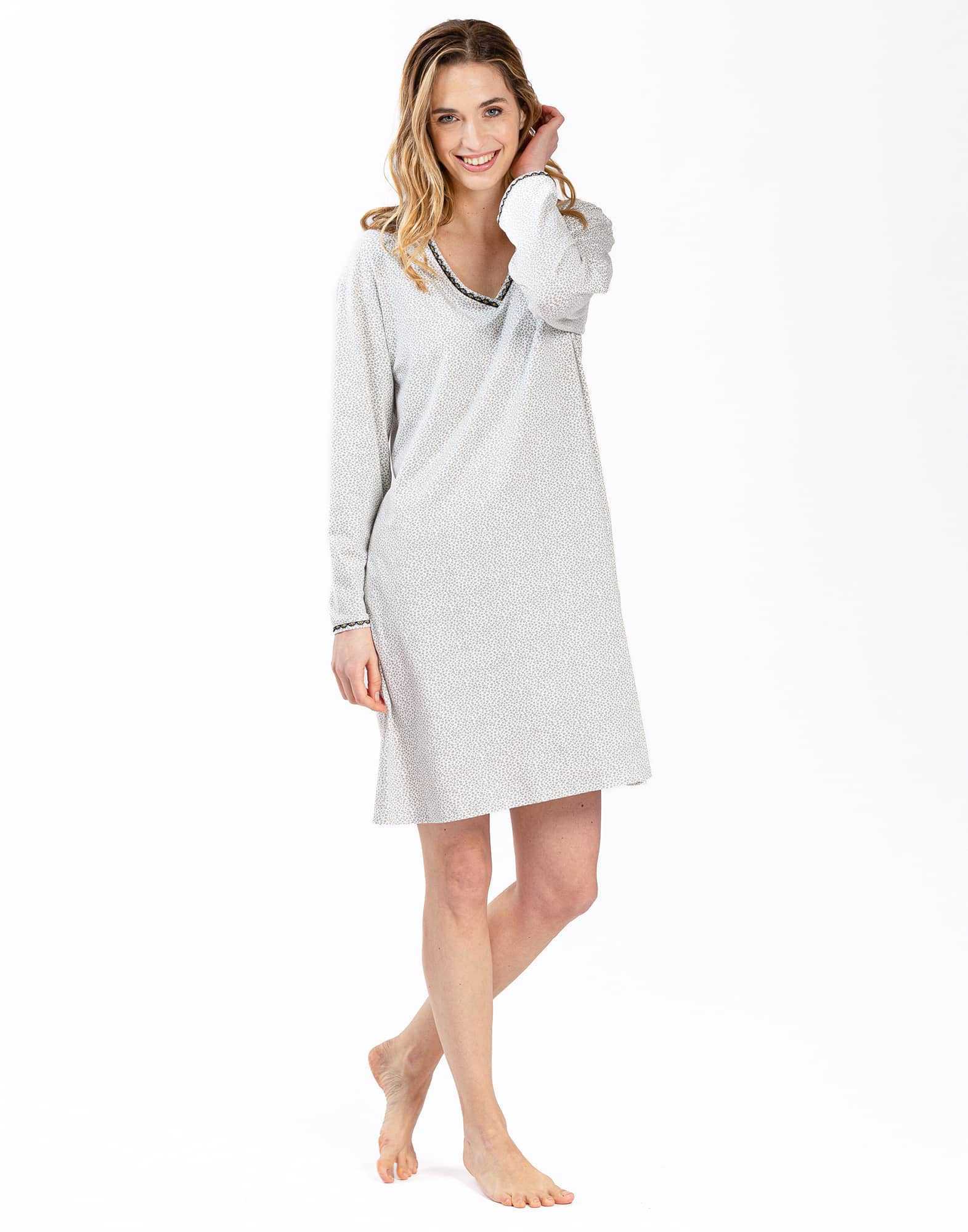 Chemise de nuit en jersey gris FOREVER 601 gris Lingerie le Chat