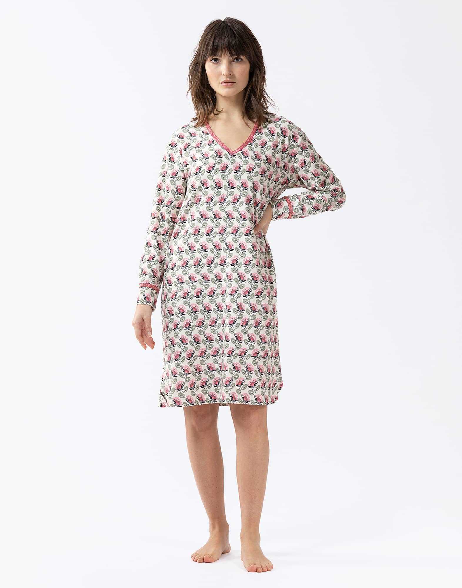 Jersey fabric nightdress ZOÉ 601 ecru