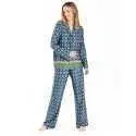 Pyjama boutonné en viscose imprimée bleu ZOÉ 606  bleu | Lingerie le Chat