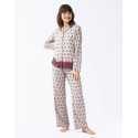 Buttoned pyjamas ZOÉ 606 100% viscose ecru | Lingerie le Chat