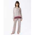 Buttoned pyjamas ZOÉ 606 100% viscose ecru | Lingerie le Chat