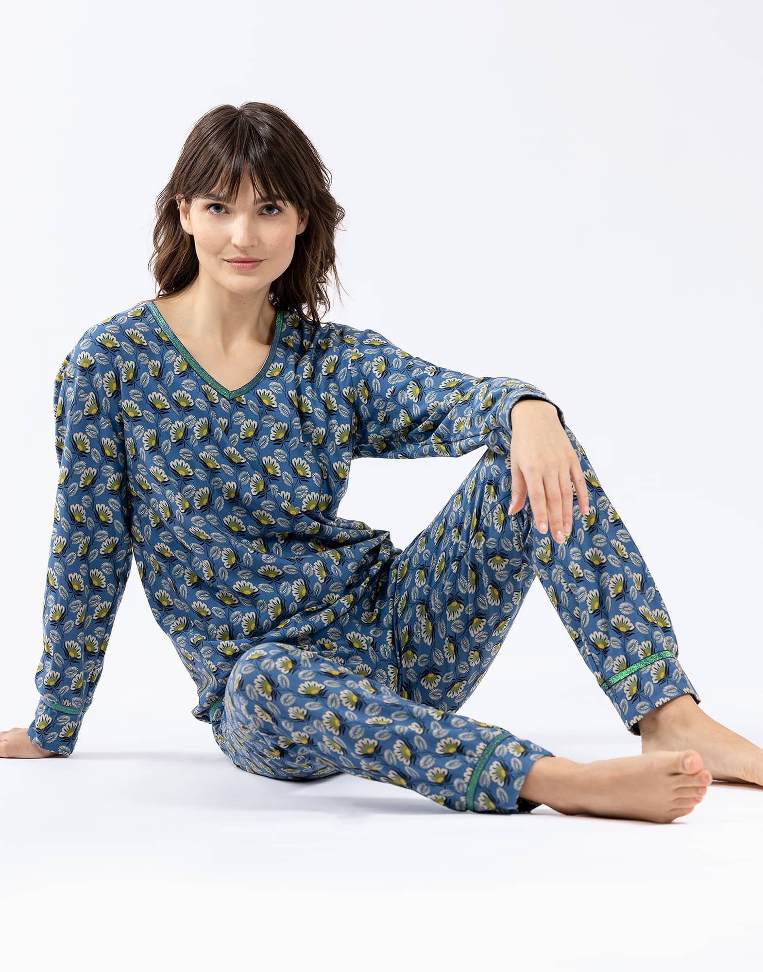 Jersey fabric pyjamas ZOÉ 602 blue