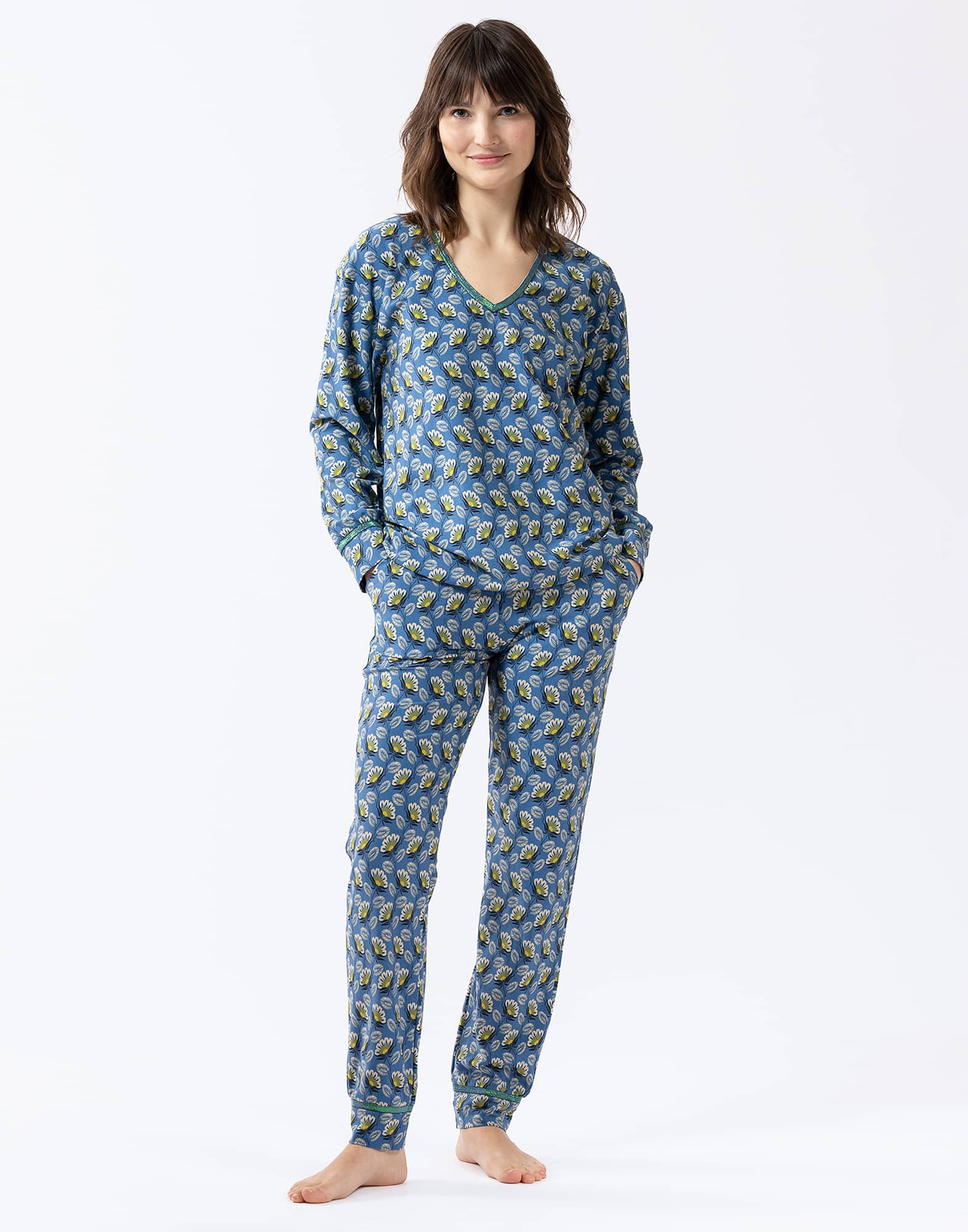 Pyjama en jersey imprimée bleu ZOÉ 602 bleu