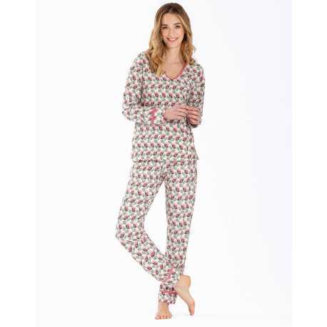 Pyjama en jersey imprimée écru ZOÉ 602 écru | Lingerie le Chat Pyjama en jersey imprimée écru ZOÉ 602 écru | Lingerie le Chat