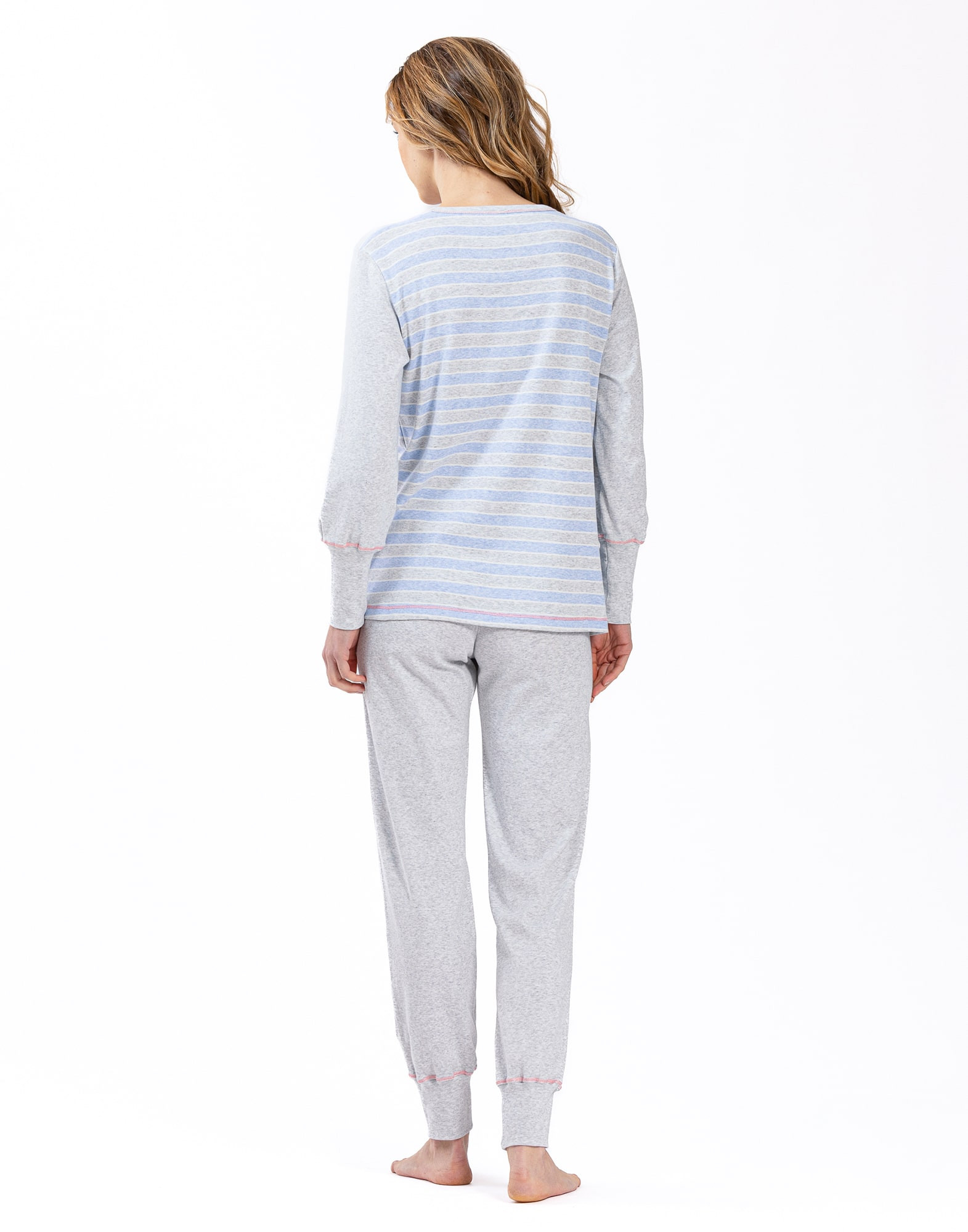 100% cotton interlock pyjamas HYGGE 602 sky blue