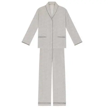 Pyjama boutonné en jersey gris FOREVER 606 gris| Lingerie le Chat