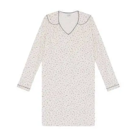 100% cotton interlock nightdress HOLLY 601 ecru | Lingerie le Chat