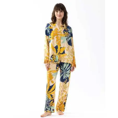 Pyjama boutonné FOUGÈRES 606 100% viscose imprimé multico  | Lingerie le Chat