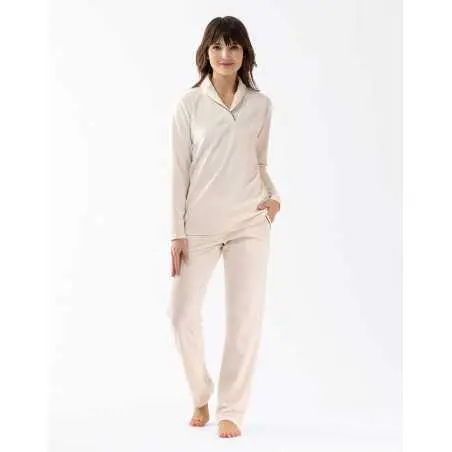 Velour pyjamas GABRIELLE 602 ecru | Lingerie le Chat