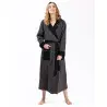 Microfleece and viscose jacquard dressing gown GABRIELLE 660 grey fleck