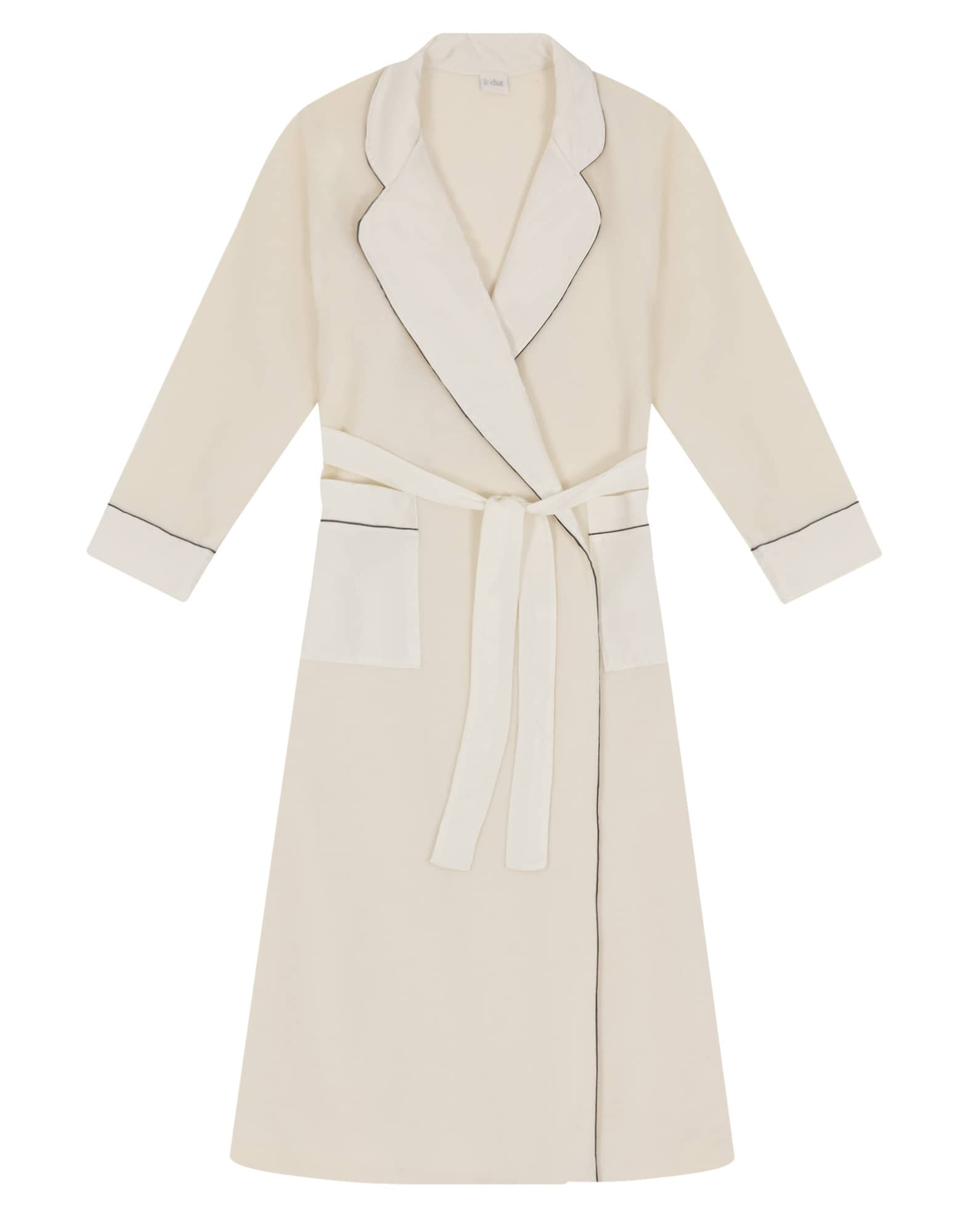 Peignoir en polaire et viscose jacquard GABRIELLE 660 cru