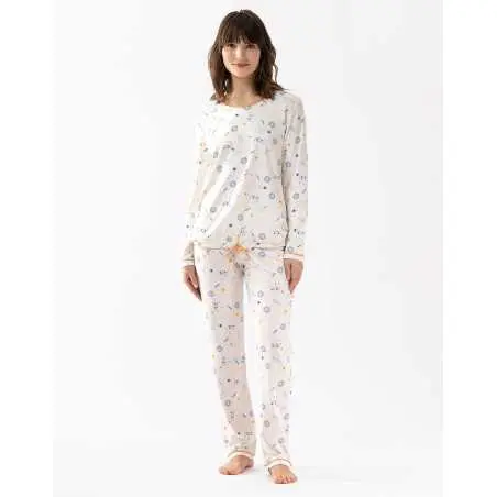 Pyjama en coton CÉLESTE 602 écru  | Lingerie le Chat