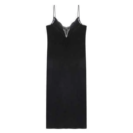 Long jersey fabric nightdress VIVIENNE 613 black | Lingerie le Chat