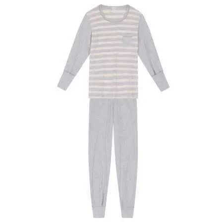 Pyjama en coton rayures HYGGE 602 rose| Lingerie le Chat