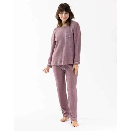Pyjama en maille tricot lurex FRILEUSE 602 vendange  | Lingerie le Chat