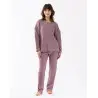 Pyjamas in lurex knit fabric FRILEUSE 602 purple