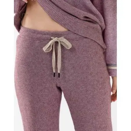 Pyjamas in lurex knit fabric FRILEUSE 602 purple | Lingerie le Chat