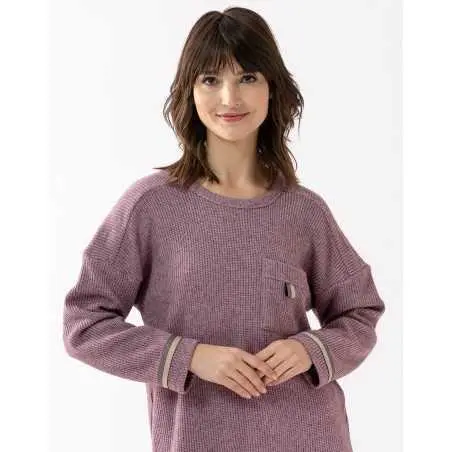 Pyjama en maille tricot lurex FRILEUSE 602 vendange  | Lingerie le Chat