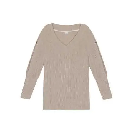 Sweatshirt in lurex knit FRILEUSE 630 beige | Lingerie le Chat