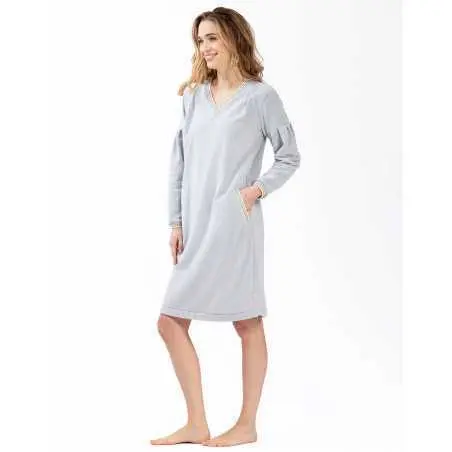 Cotton Sleepshirt COMFY 601 grey fleck | Lingerie le Chat