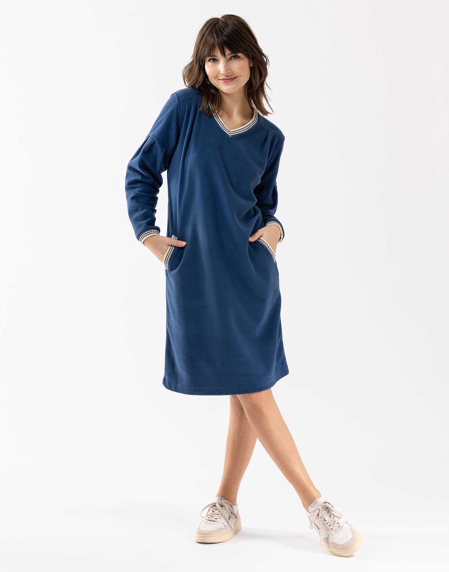 Chemise de nuit en coton COMFY 601 bleu  | Lingerie le Chat