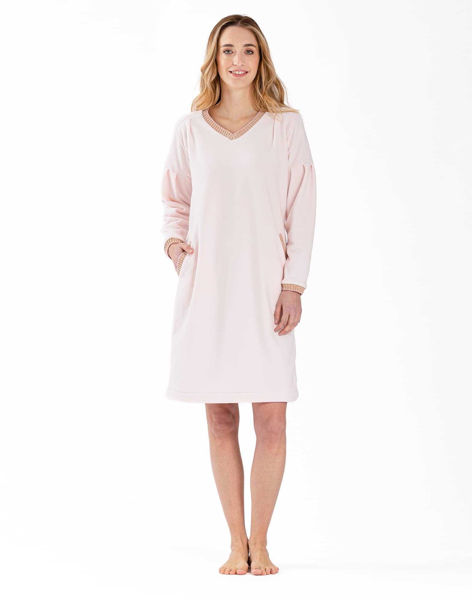 Chemise de nuit en coton COMFY 601 bois de rose  | Lingerie le Chat