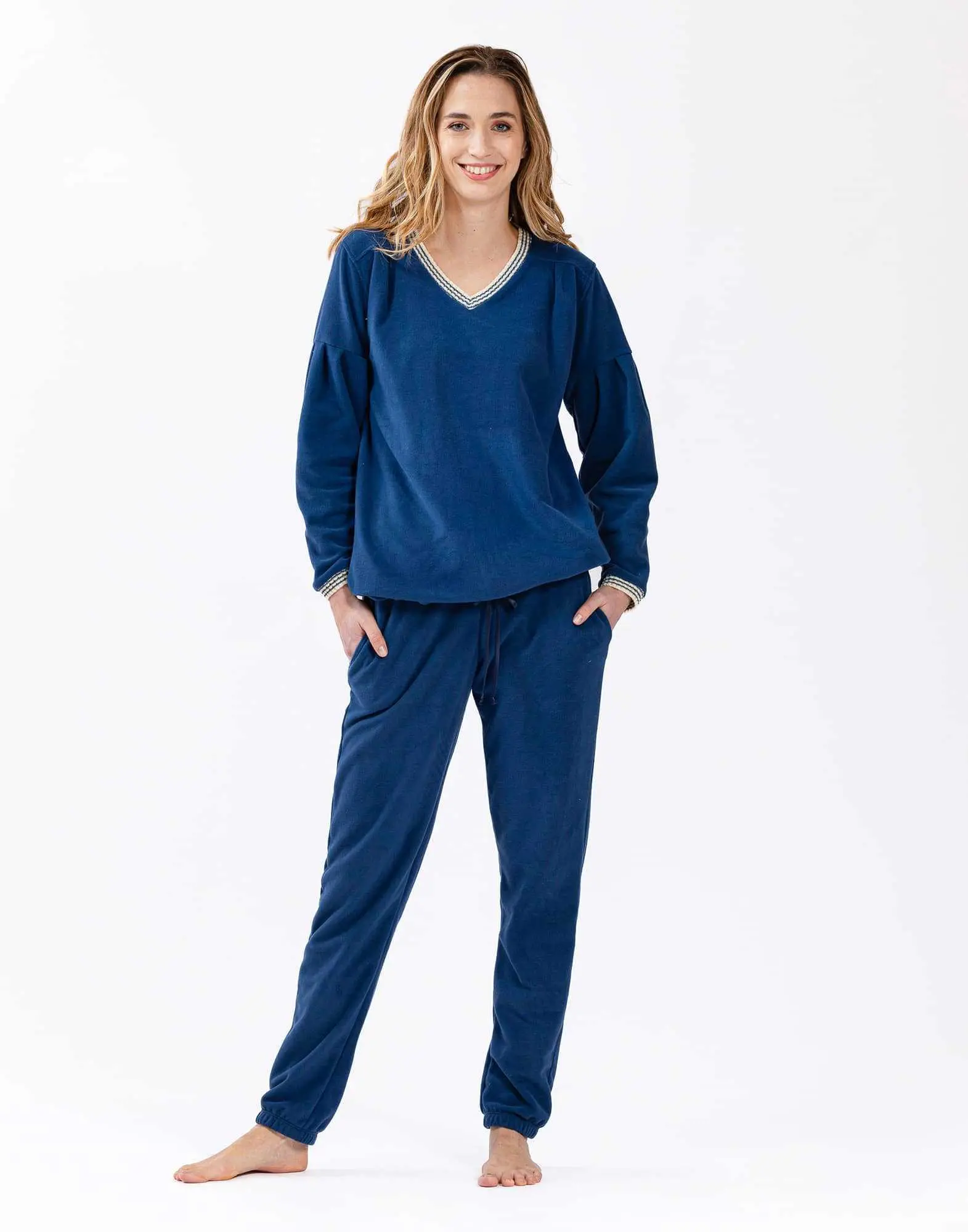 Pyjama en micropolaire COMFY 602 bleu  | Lingerie le Chat