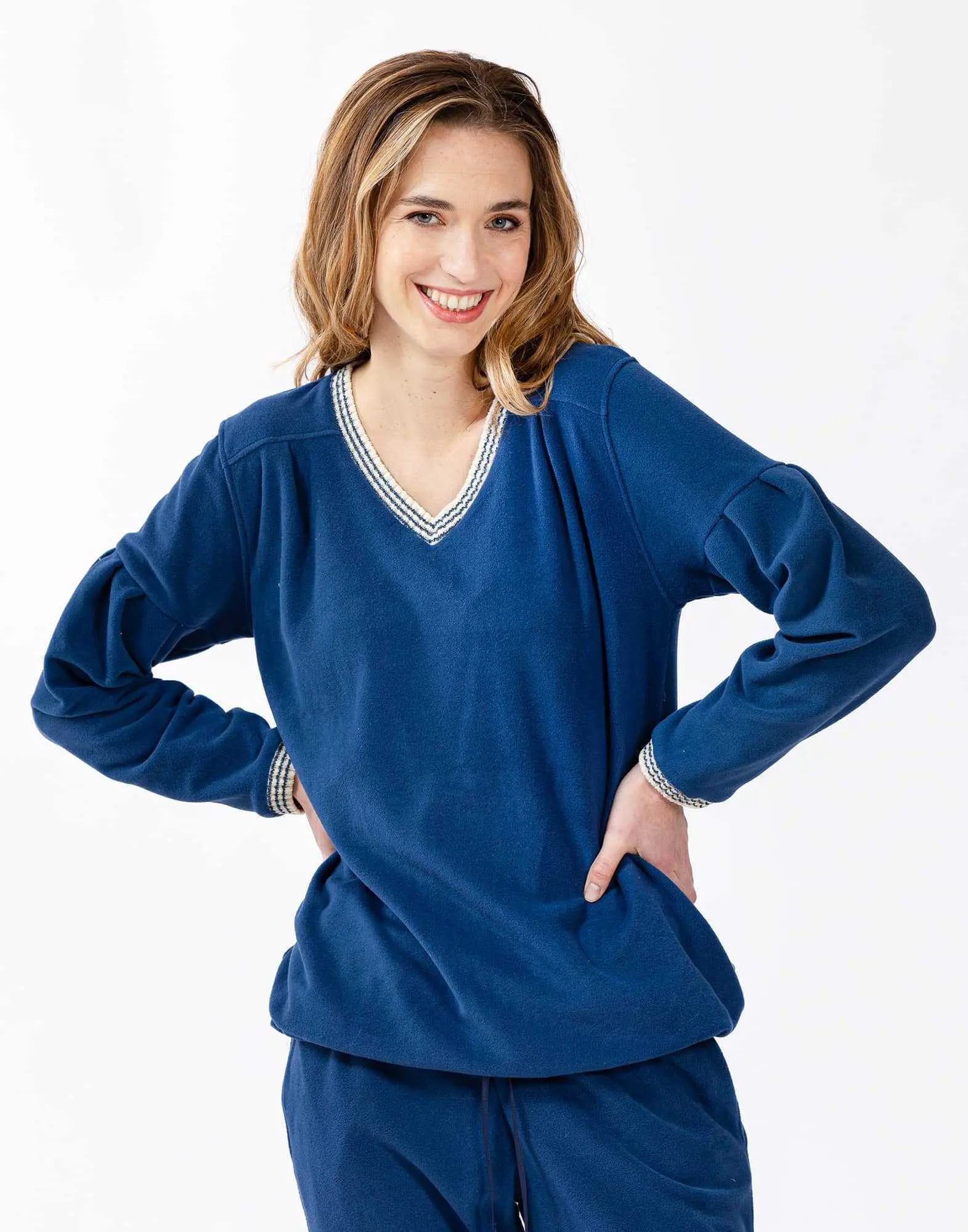 Microfleece pyjamas COMFY 602 blue | Lingerie le Chat