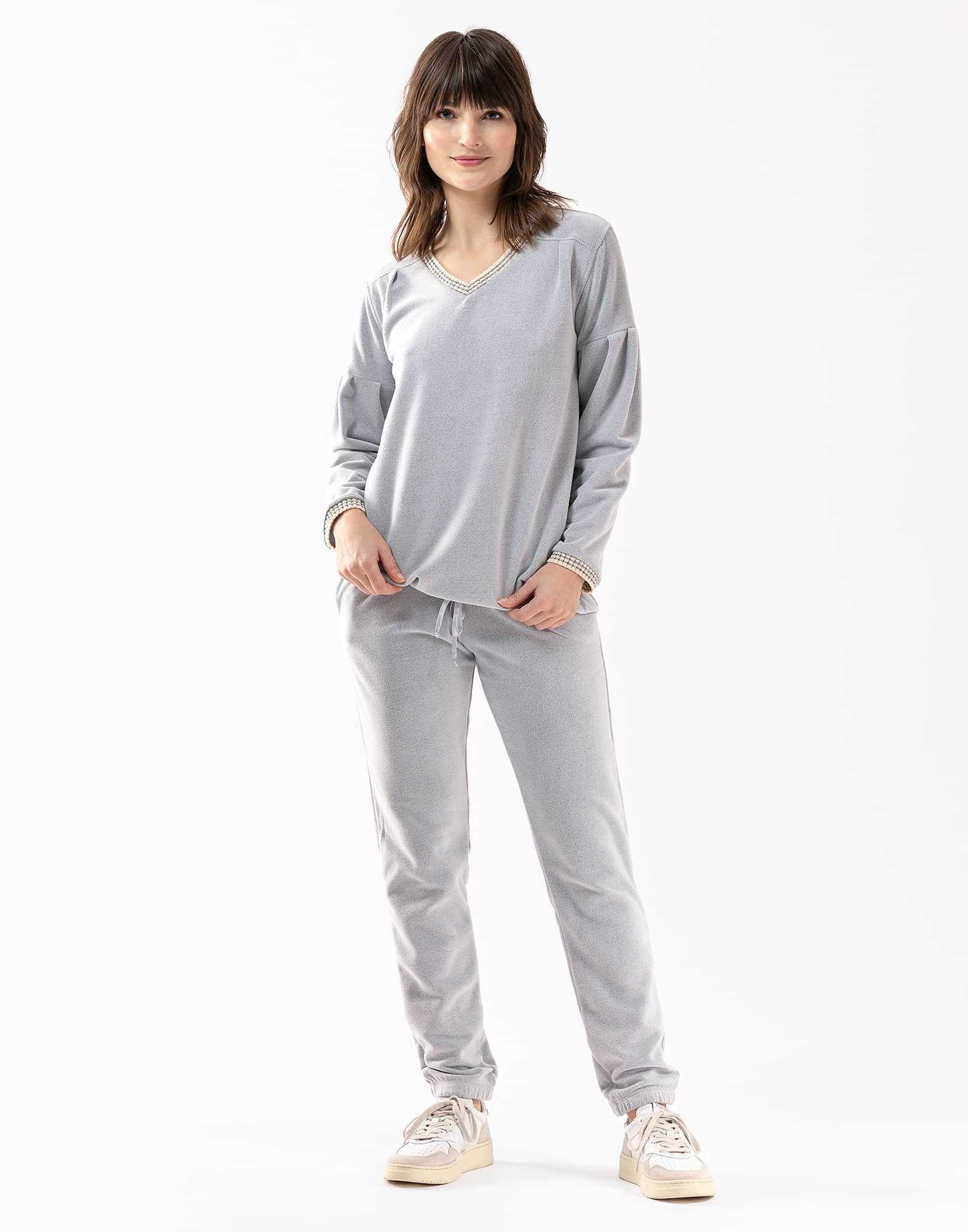 Microfleece pyjamas COMFY 602 grey fleck | Lingerie le Chat