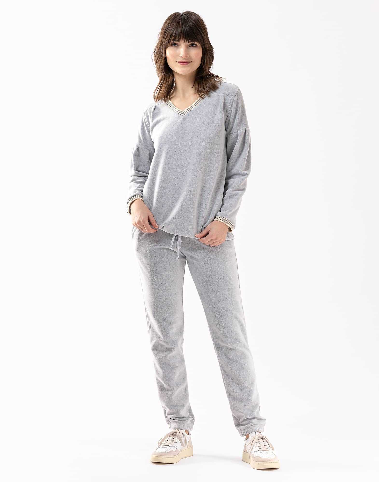 Pyjama en micropolaire COMFY 602 gris chiné  | Lingerie le Chat