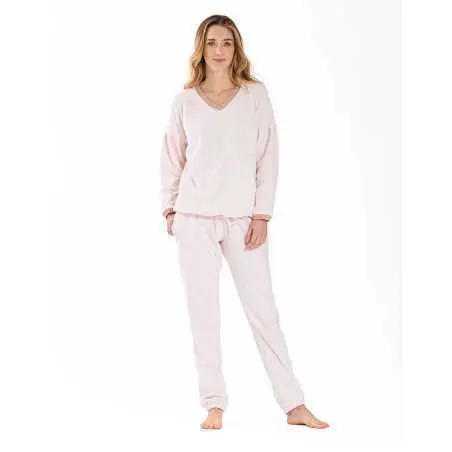 Microfleece pyjamas COMFY 602 rosewood | Lingerie le Chat