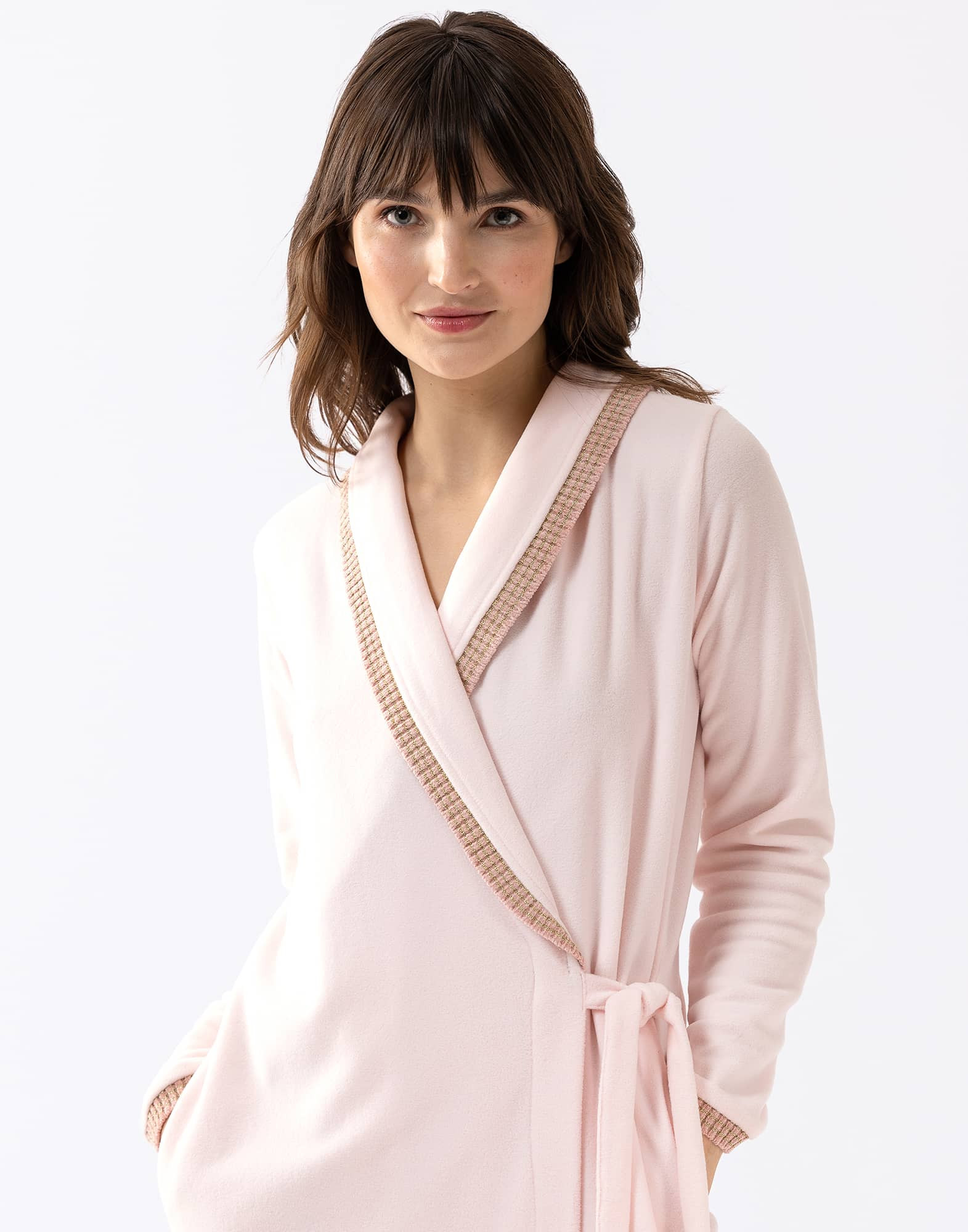 Microfleece bathrobe COMFY 660 rosewood Lingerie le Chat