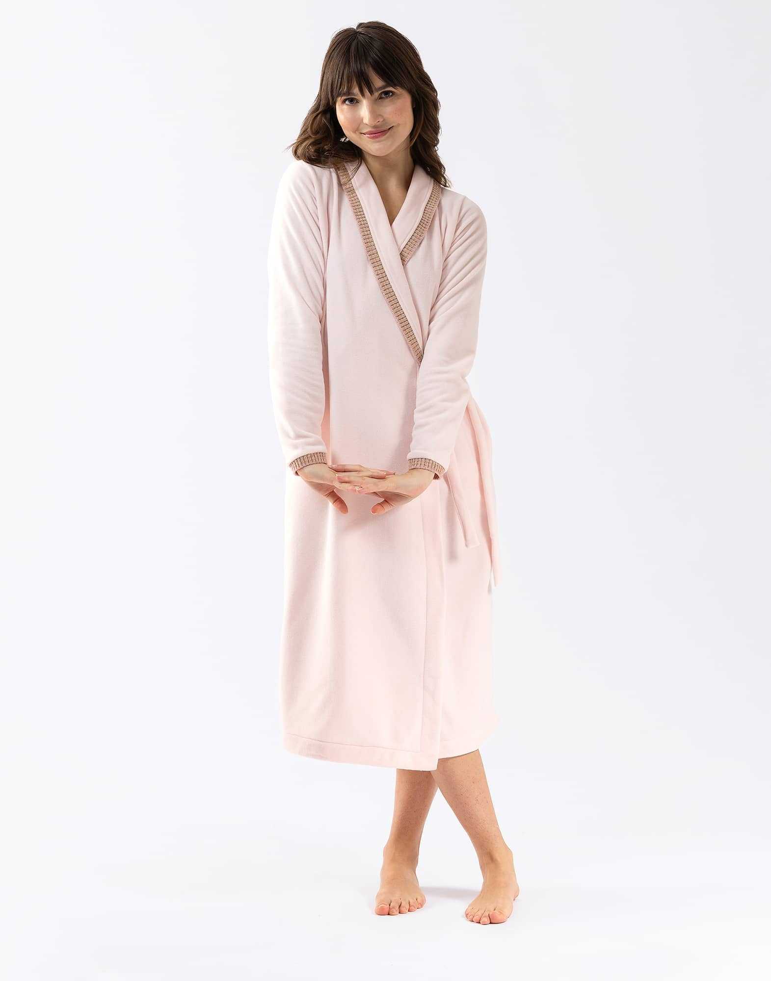 Microfleece bathrobe COMFY 660 rosewood Lingerie le Chat