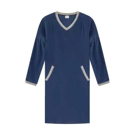 Chemise de nuit en coton COMFY 601 bleu  | Lingerie le Chat