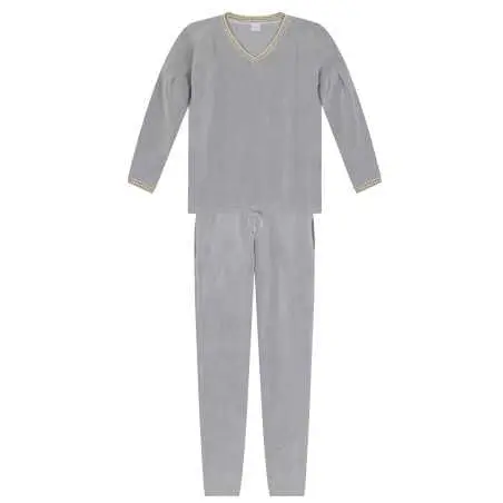 Pyjama en micropolaire COMFY 602 gris chiné  | Lingerie le Chat