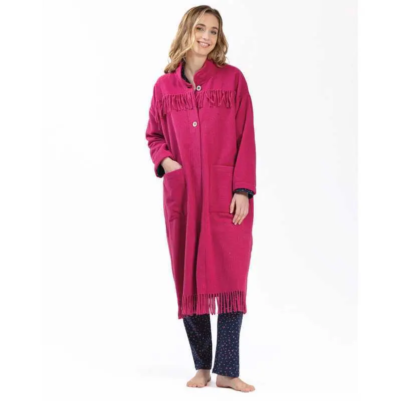 Long woollen jacket FOEHN 650 peony | Lingerie le Chat