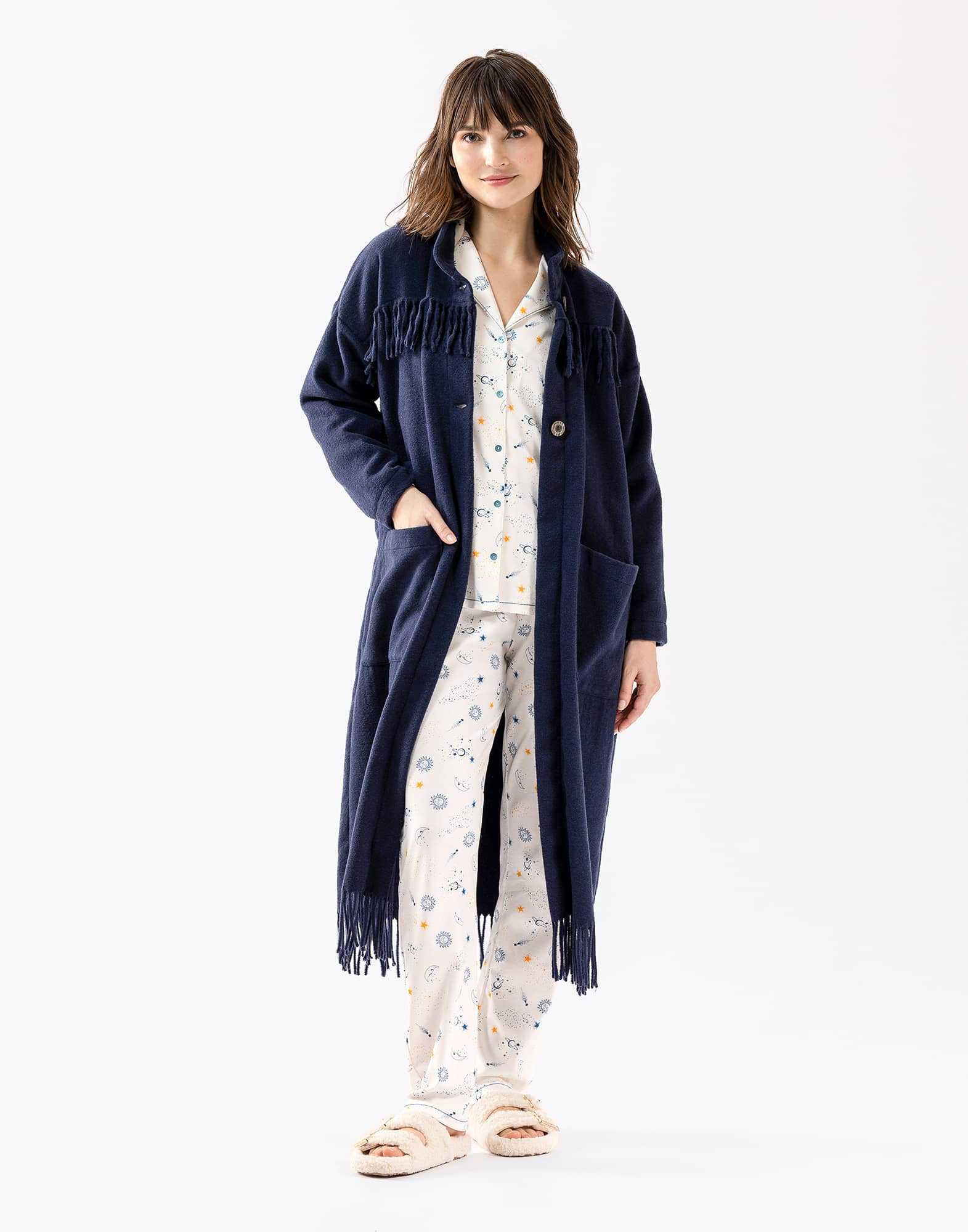 Veste en laine longue best sale