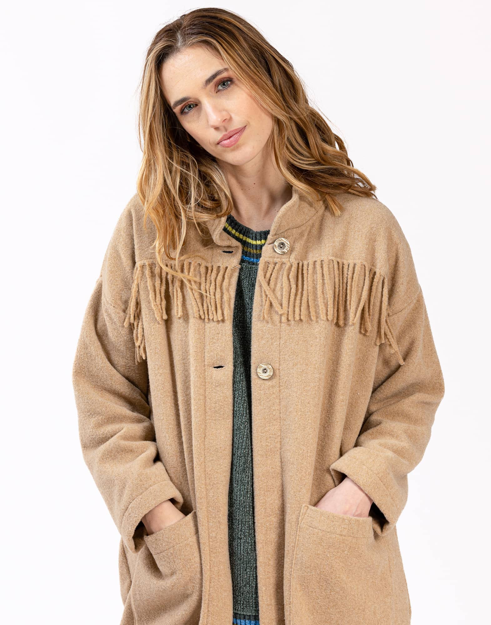 Veste longue on sale en laine femme