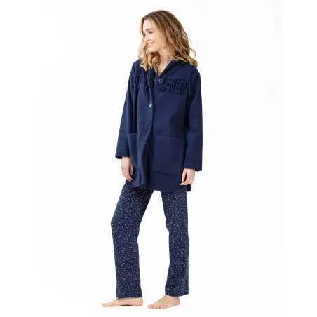 Woollen jacket FOEHN 670 navy blue | Lingerie le Chat