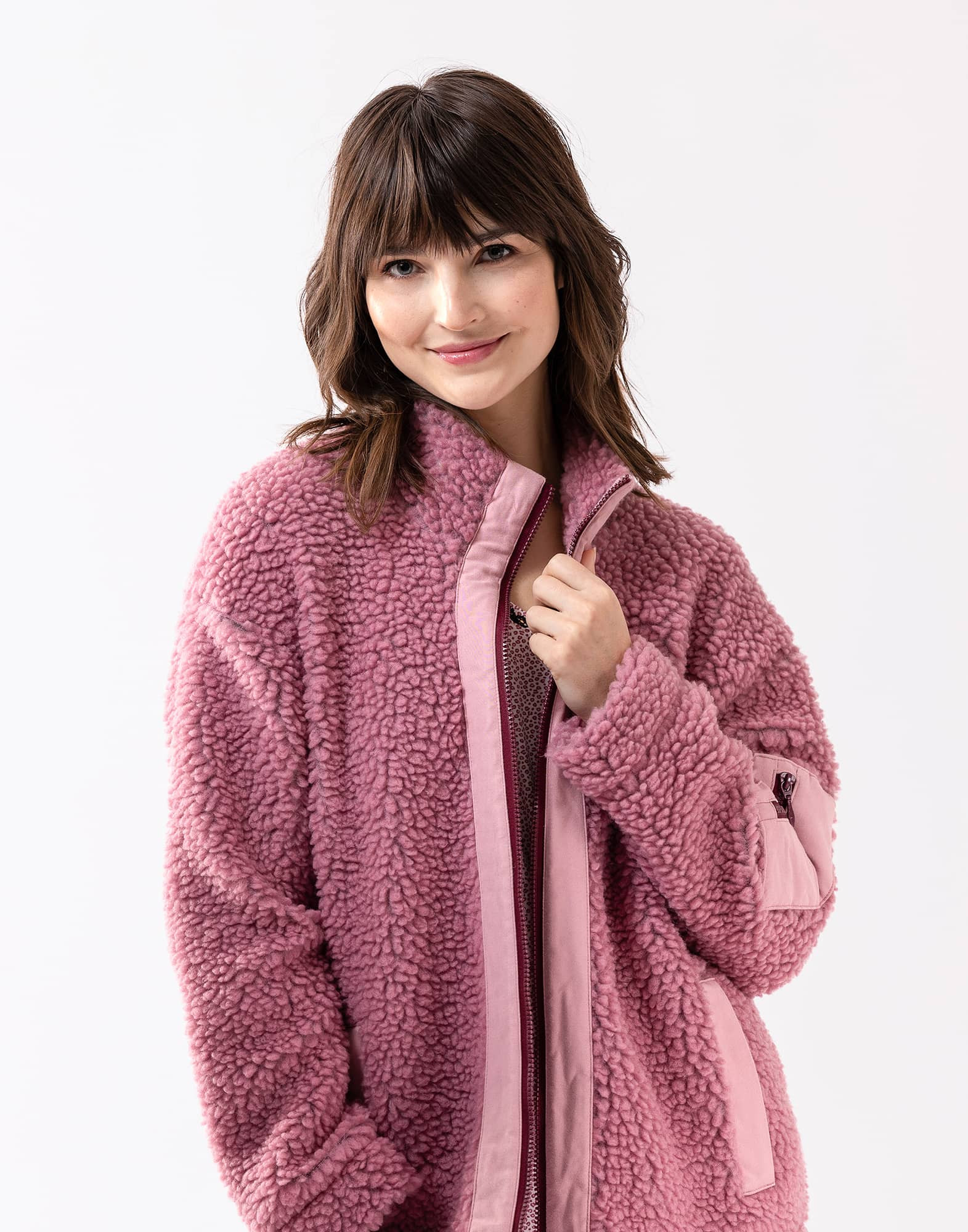 Plush fleece jacket ANGORA 650 pink