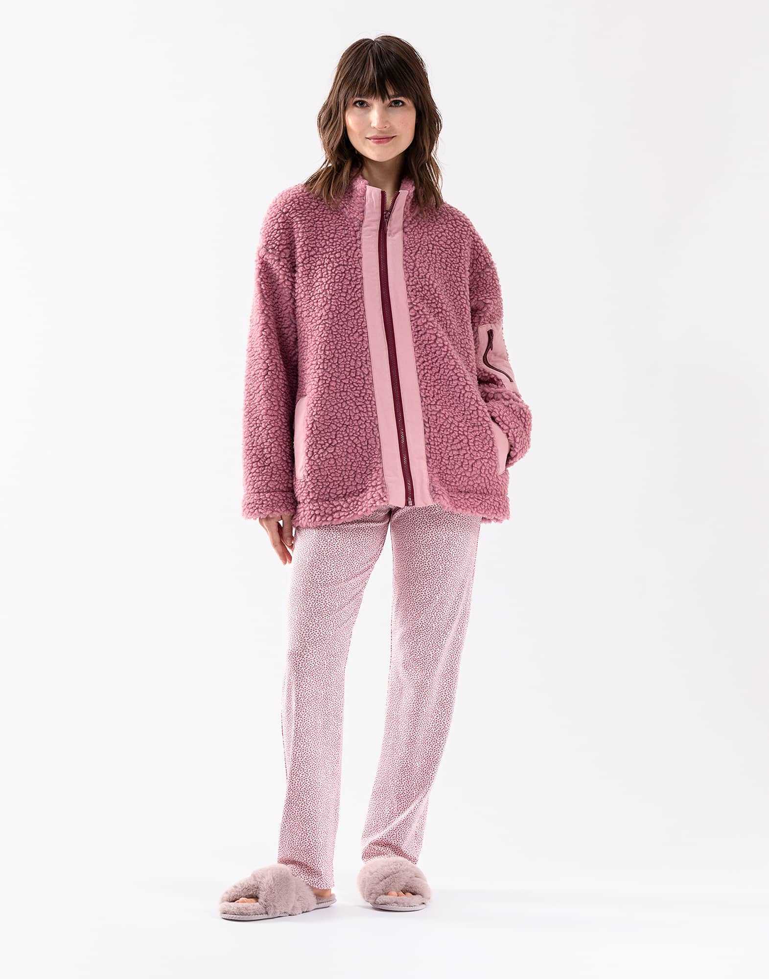 Plush fleece jacket ANGORA 650 pink | Lingerie le Chat