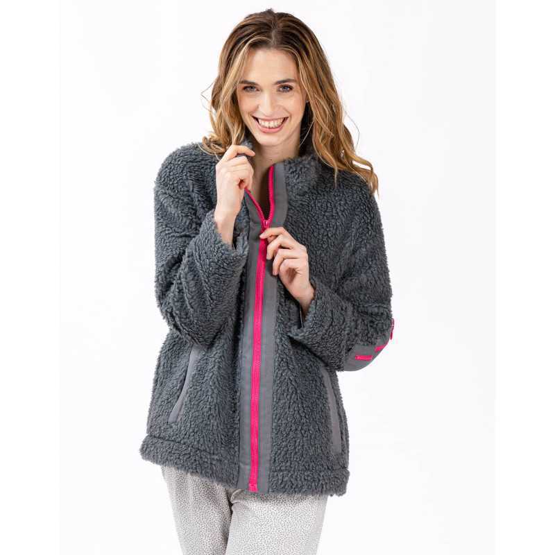 Plush fleece jacket women's shop