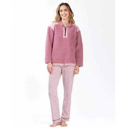 Plush fleece sweatshirt ANGORA 630 pink | Lingerie le Chat