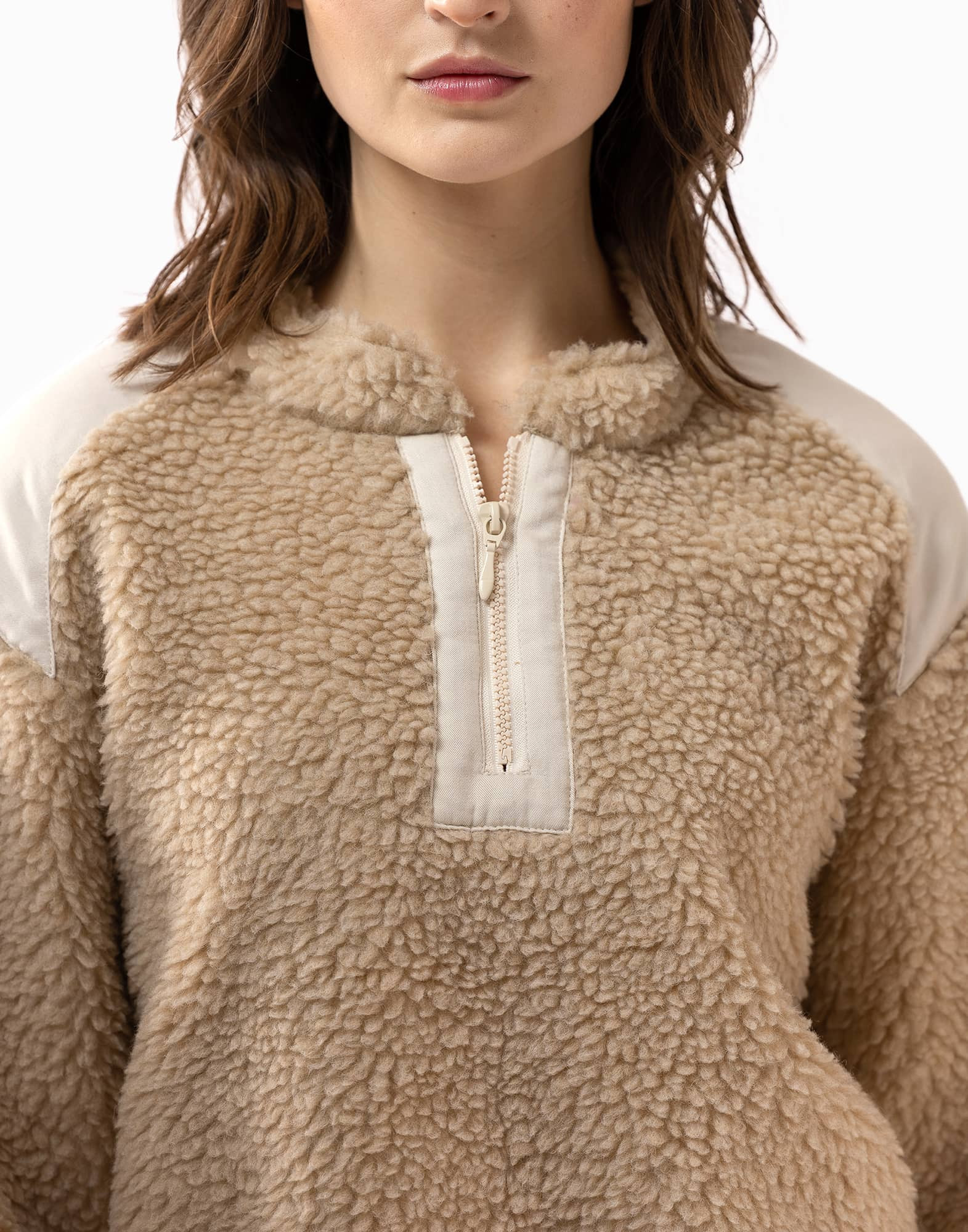 Plush fleece sweatshirt ANGORA 630 beige