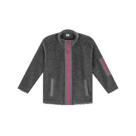 Plush fleece jacket ANGORA 650 grey fleck | Lingerie le Chat